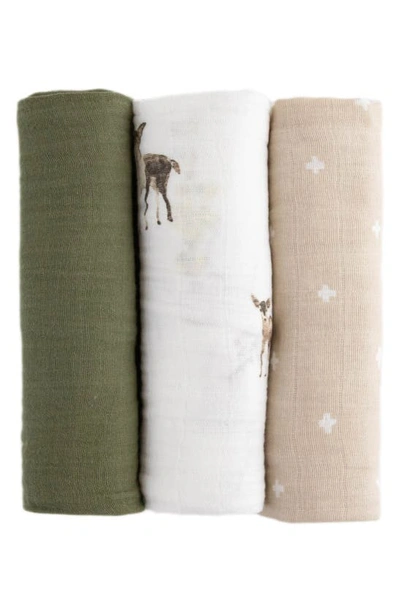 Little Unicorn 3-pack Muslin Swaddle Blanket In Oh Deer