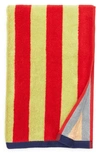 Dusen Dusen Fruit Stripe Hand Towel In Cherry Stripe