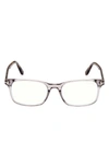Tom Ford 51mm Square Blue Light Blocking Reading Glasses In Grey/ Other