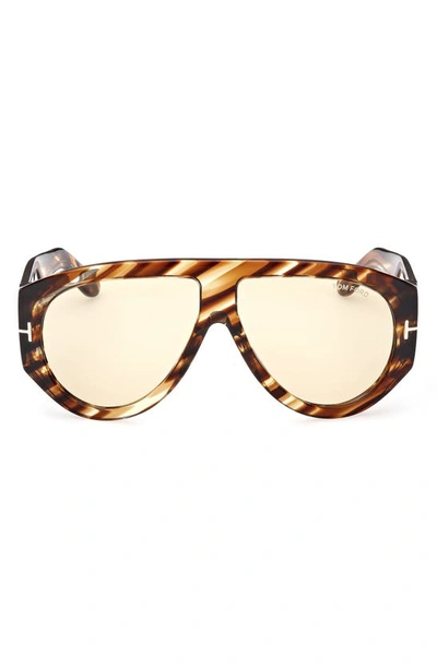 Tom Ford 60mm Aviator Sunglasses In Havana/ Other / Brown