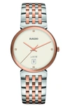 Rado Florence Classic Bracelet Watch, 38mm In Silver/ Rose Gold