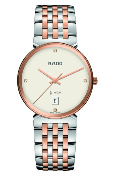 Rado Florence Classic Bracelet Watch, 38mm In Silver/ Rose Gold