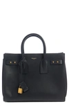Saint Laurent Medium Sac De Jour Leather Top Handle Bag In Black