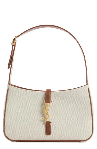 Saint Laurent Le 5 A 7 Ysl Shoulder Bag In Canvas In Multicolor