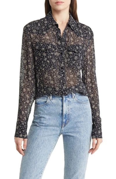 Rag & Bone Farren Floral Button-up Shirt In Bluivflora
