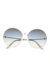 Cartier 61mm Gradient Panthos Sunglasses In Gold