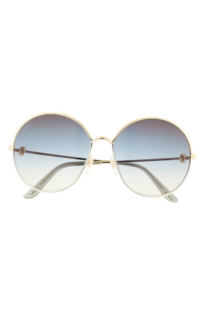 Cartier 61mm Gradient Panthos Sunglasses In Gold