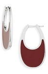 Coperni Swipe Medium Lacquered Enamel Earrings In Burgundy