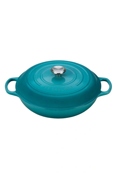 Le Creuset Signature 5 Quart Enameled Cast Iron Braiser In Caribbean