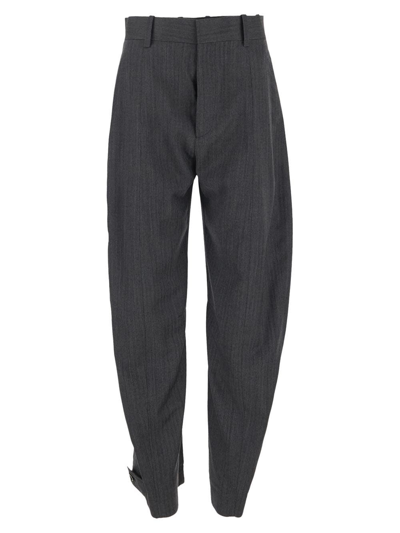 Bottega Veneta Wool-twill Wide-leg Pants In Grey