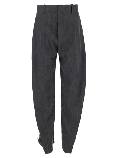 Bottega Veneta Wool-twill Wide-leg Pants In Black