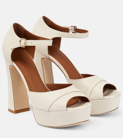 Malone Souliers Yuri 125 Platform Sandals In Cream/cream