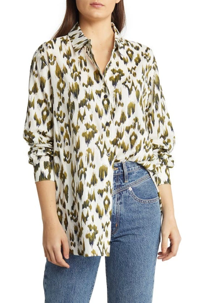 Scotch & Soda Oversized Printed Shirt In Multicolour