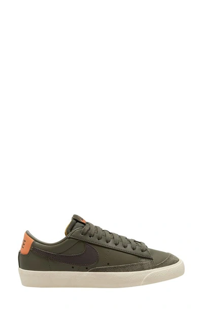 Nike Blazer Low '77 Sneaker In Olive/ Velvet Brown/ Orange