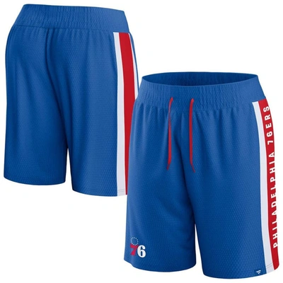 Fanatics Men's  Royal Philadelphia 76ers Big And Tall Referee Iconic Mesh Shorts