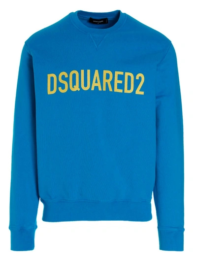 Dsquared2 Logo Printed Crewneck Sweatshirt In Light Blue