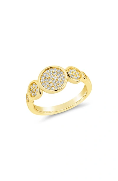 Sterling Forever Amy Pave Disc Graduated Ring In Gold