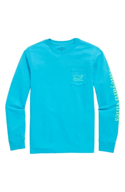 Vineyard Vines Kids' Whale Long Sleeve Graphic Tee In Bluebird