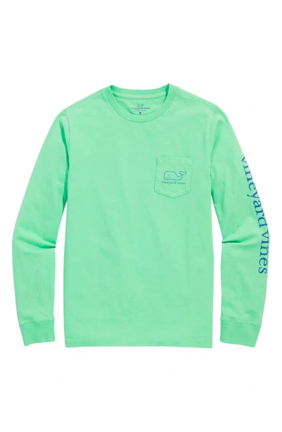 Vineyard Vines Kids' Whale Long Sleeve Graphic Tee In Sour Apple