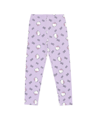 Hello Kitty Little Girls Toss Relaxed Fit Leggings In Purple
