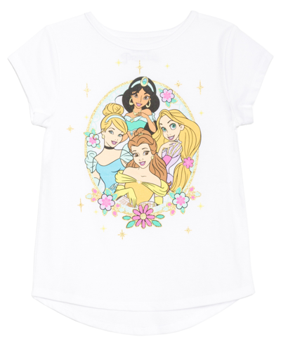 Disney Little Girls Princess Group Short Sleeve T-shirt In White