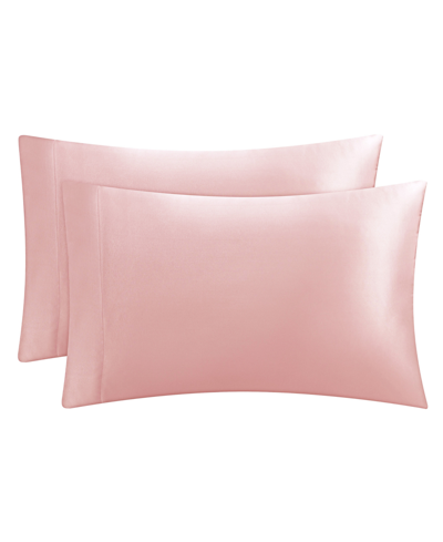 Juicy Couture Satin 2 Piece Pillow Case Set, Standard In Pink