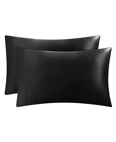 Juicy Couture Satin 2 Piece Pillow Case Set, Standard In Black