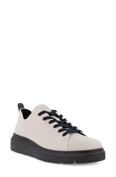Ecco Nouvelle Water Repellent Leather Sneaker In Limestone