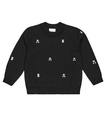 Burberry Kids Wool-blend Thomas Bear Sweater (3-14 Years) In Black