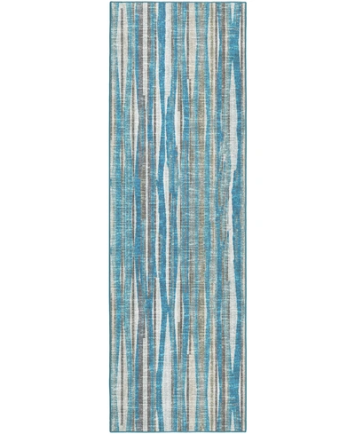 D Style Amador Aa1 2'6" X 8' Runner Area Rug In Mist Blue