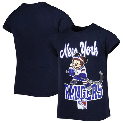 Outerstuff Kids' Girls Youth Blue New York Rangers Go Team Go T-shirt