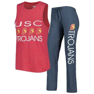 Concepts Sport Charcoal/cardinal Usc Trojans Tank Top & Pants Sleep Set