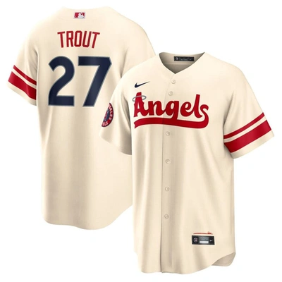 Nike Mike Trout Cream Los Angeles Angels 2022 City Connect Replica Player Jersey