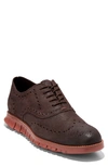 Cole Haan Zerogrand Wingtip Derby In Dark Chocolate