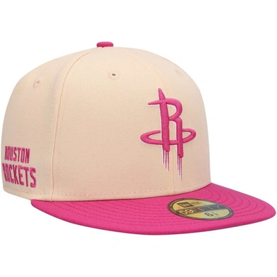 New Era Orange/pink Houston Rockets Passion Mango 59fifty Fitted Hat