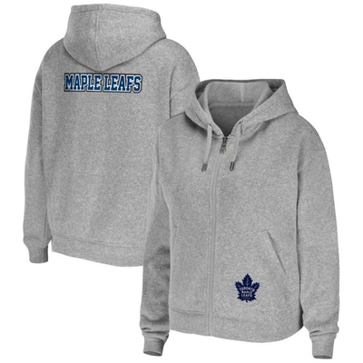 Wear By Erin Andrews Heather Gray Toronto Maple Leafs Full-zip Hoodie