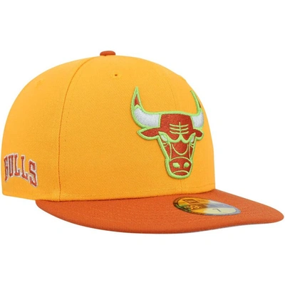 New Era Gold/rust Chicago Bulls 59fifty Fitted Hat