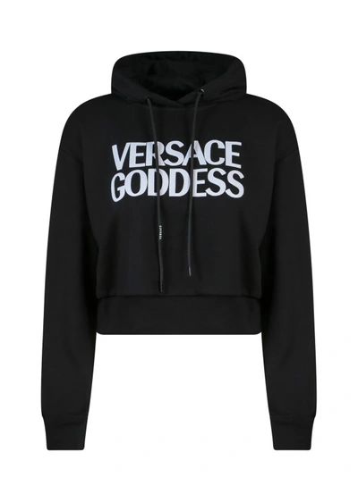 Versace Hooded Sweatshirt In Black