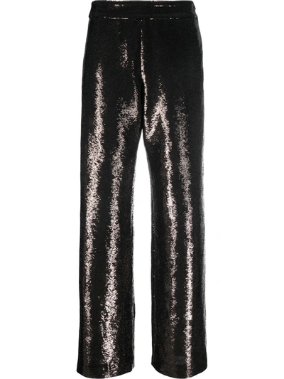 Golden Goose Wide-leg Sequin-embellished Trousers In Charcoal