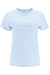 Alexander Mcqueen Mcqueen Graffiti T-shirt In Light Blue
