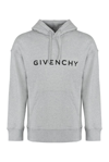 Givenchy Logo Cotton Hoodie In Gray