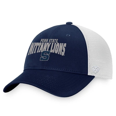 Top Of The World Men's  Navy, White Penn State Nittany Lions Breakout Trucker Snapback Hat In Navy,white