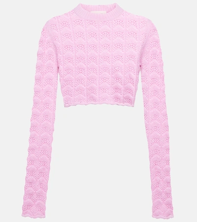 Sportmax Medea Cropped Sweater In Rosa