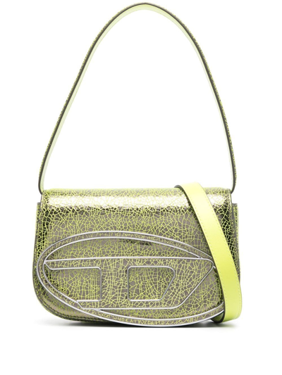 Diesel Logo-plaque Shoulder Bag In Gold