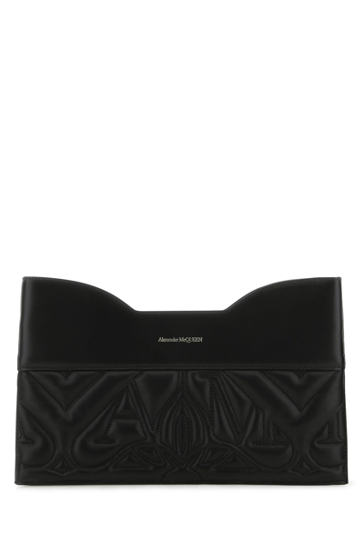 Alexander Mcqueen Quilted Leather Clutch Bag In Black