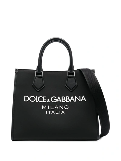 Dolce & Gabbana Logo-print Tote Bag In Black