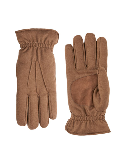 Loro Piana Men's Ashford Cashmere & Suede Gloves In Chestnut