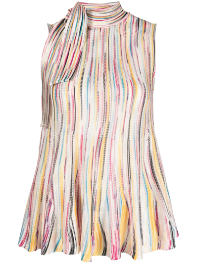 Missoni Bow Striped Top Tops Multicolor