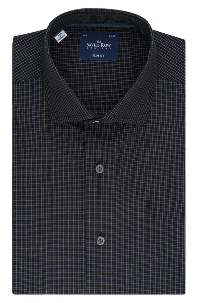 Savile Row Co Mini Tattersal Long Sleeve Shirt In Black