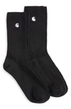 Carhartt Embroidered Logo Knitted Socks In Xx Black White
